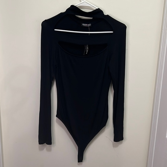Fashion Nova Eye Opening Black Bodysuit Size Medium - Picture 6 of 15